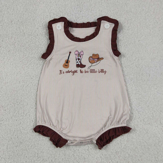 SR3336 It's Alright To be Little Bitty Baby Girls Sleeveless Bubble Romper