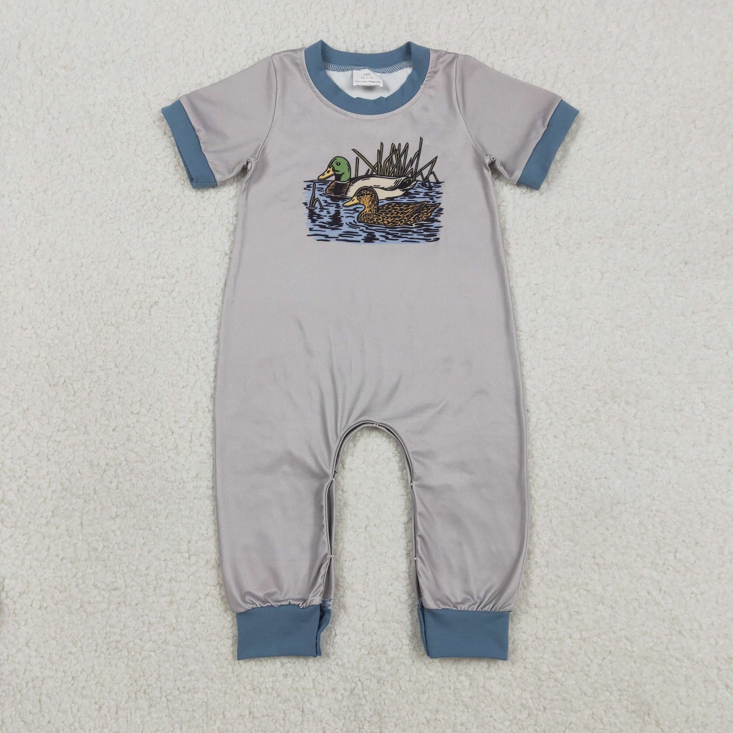 Sibling Baby Boys Short Sleeve Duck Dogs Hunting Pants Rompers