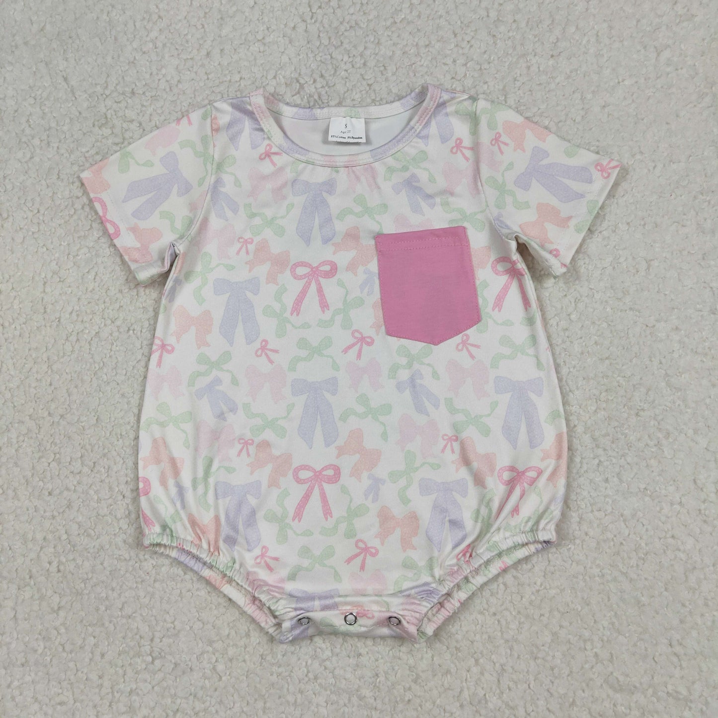 Sibling Baby Girls Colorful Bows Pockets Shorts Clothes Set Ruffle Rompers