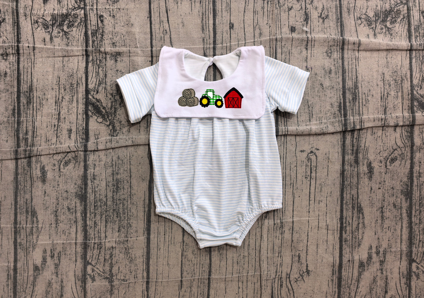 Baby Girls Farm Tractors Short Sleeve Romper Preorder