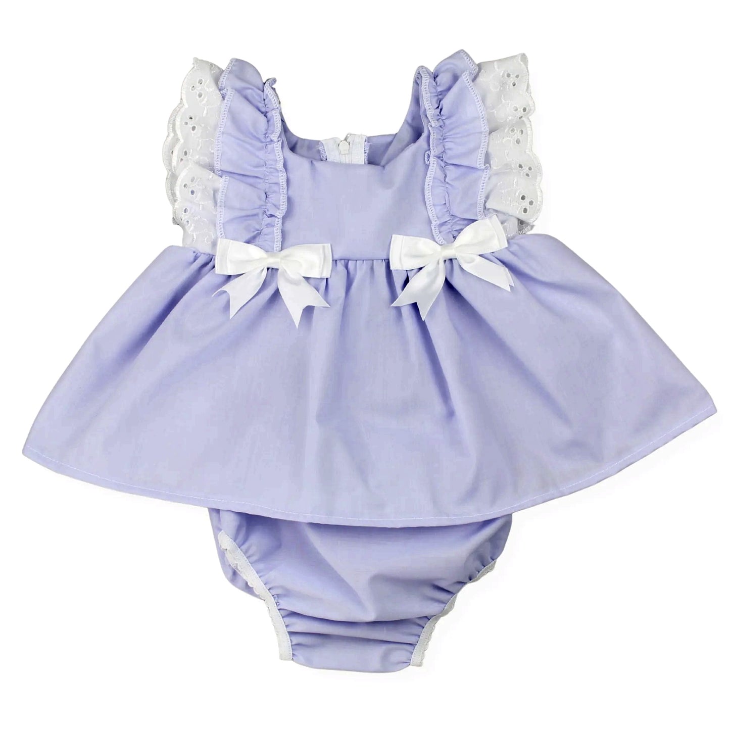 3.23 Girls Violet Ruffle Sleeve Bubble Romper Preorder