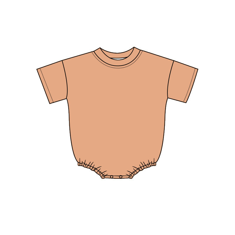 4.29 Baby Girls Boys Short Sleeve Terracotta Bubble Romper Preorder