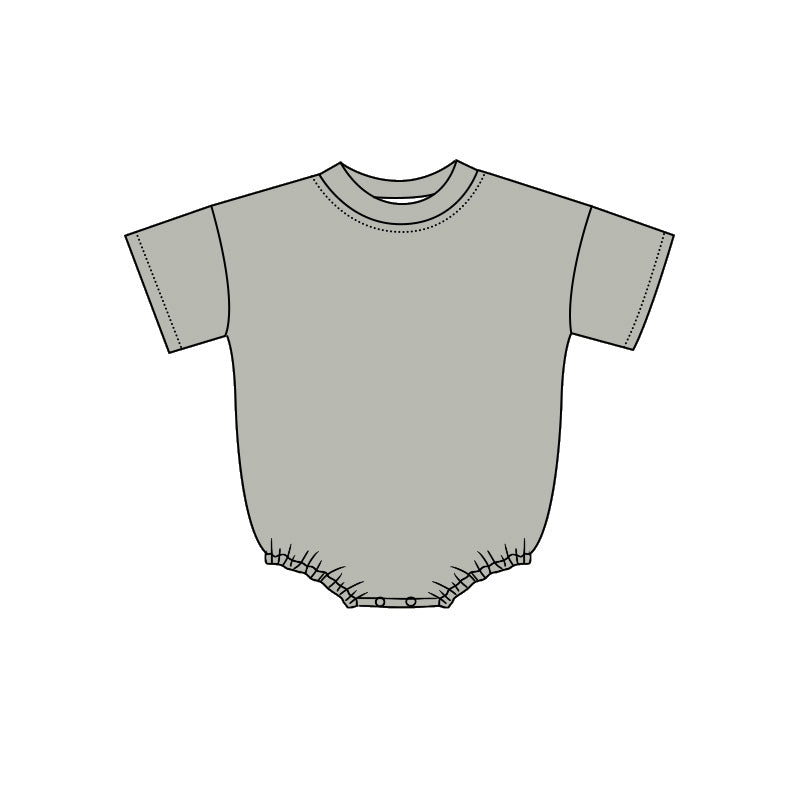 4.29 Baby Girls Boys Short Sleeve Light Grey Bubble Romper Preorder
