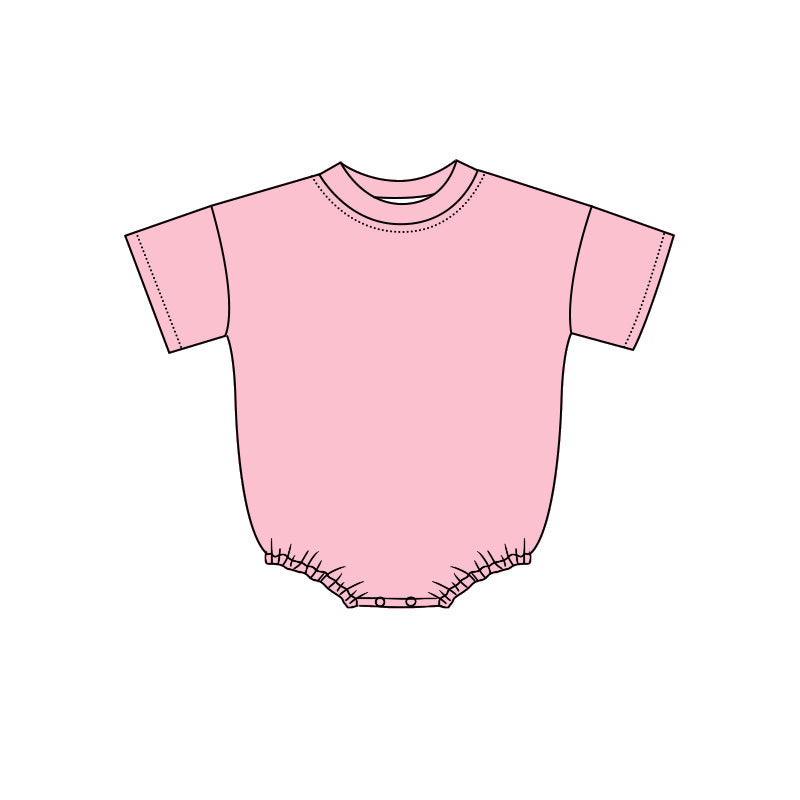 4.29 Baby Girls Boys Short Sleeve Light Pink Bubble Romper Preorder