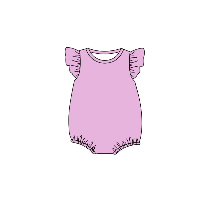 5.6 Baby Girls Lavender Flutter Sleeve Bubble Romper Preorder