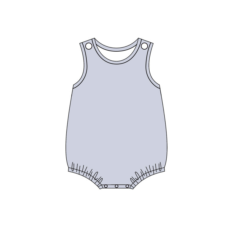 5.6 Baby Boys Light Gray Sleeveless Bubble Romper Preorder