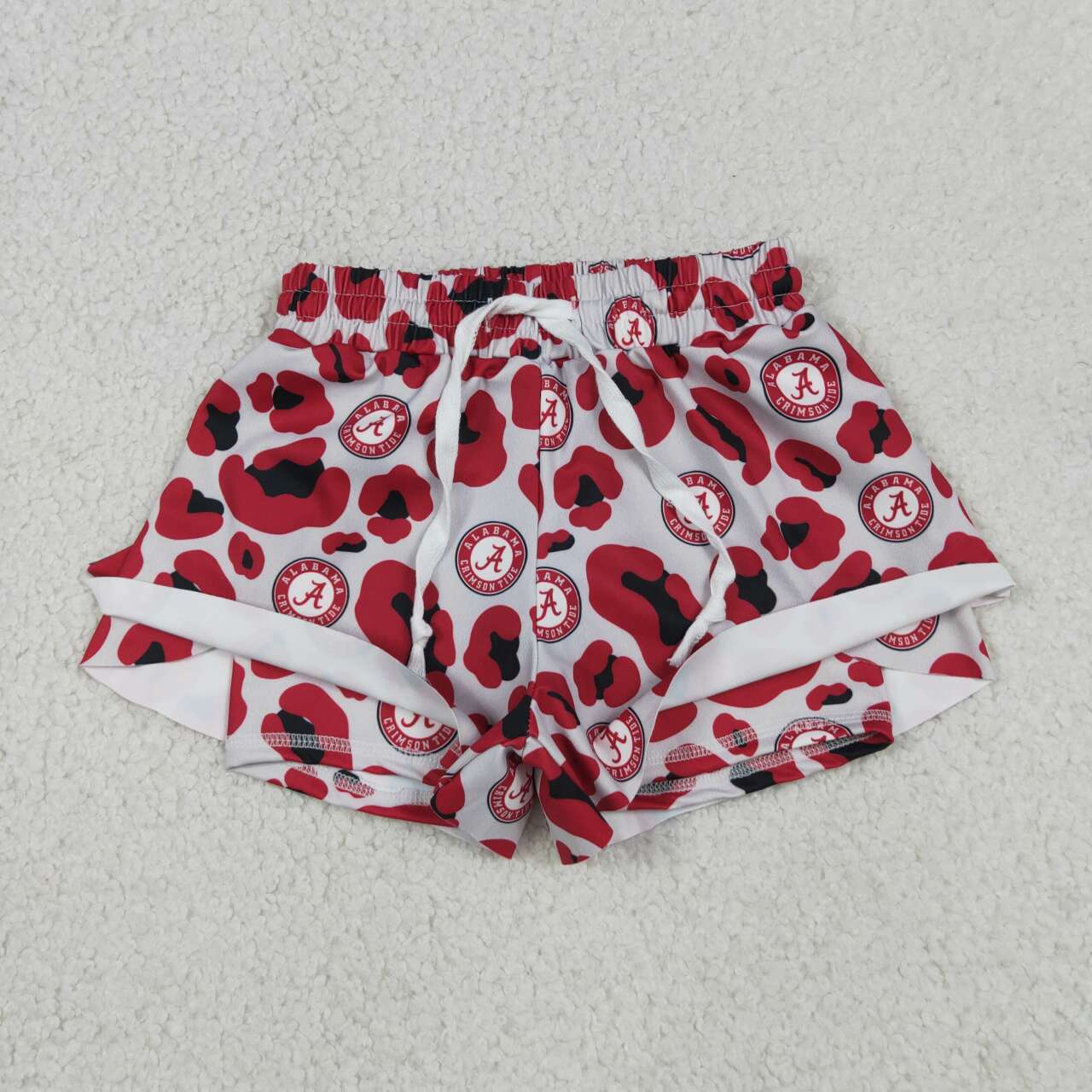 SS0817 Teams Alabama Leopard Girls Yoga Bottom Flutter Shorts