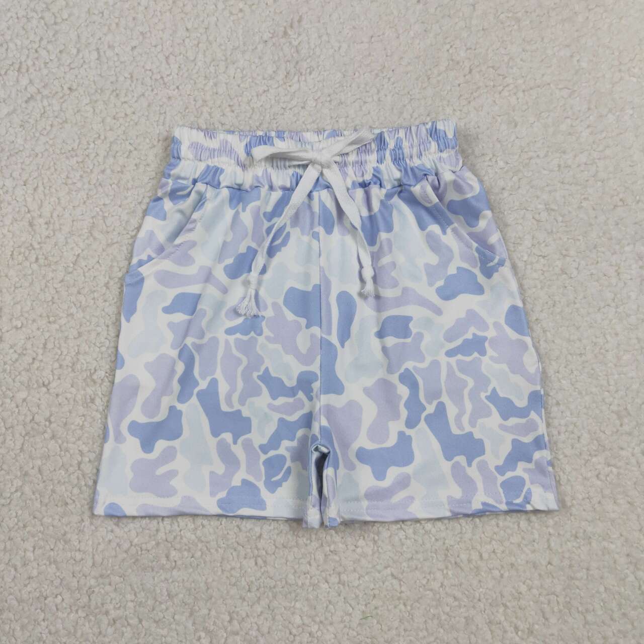 Blue Camo Hunting Shorts Boys Summer Clothes Set Brothers Wear
