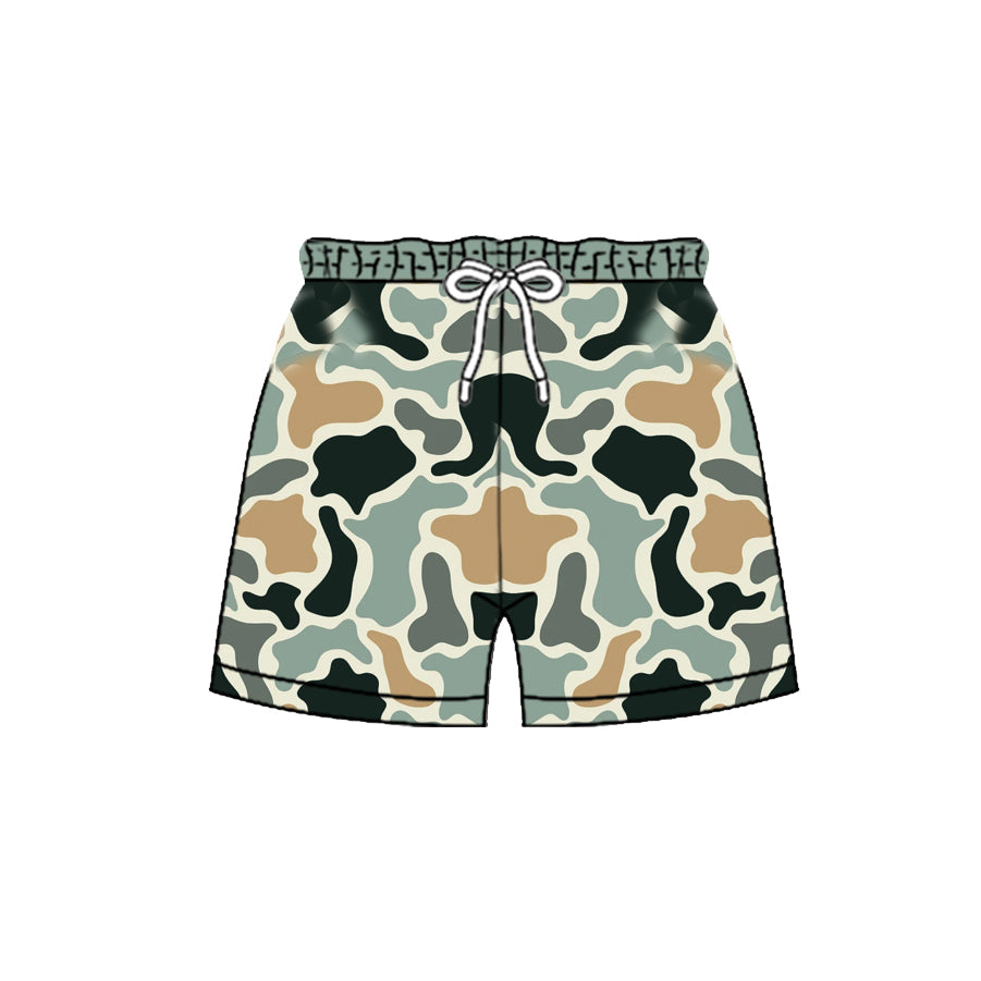4.8 SS0892 Preorder Green Brown Camo Print Boys Bottom Shorts
