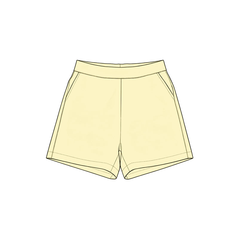 7.11 Preorder Kids Girls Light Yellow Active Shorts