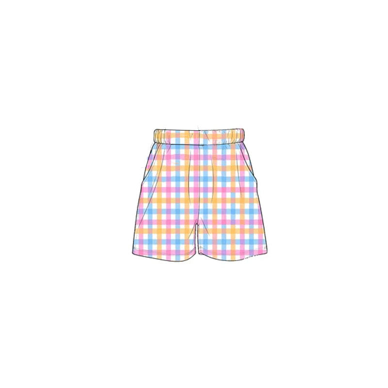 10.30 SS1015 Preorder KIds Girls Pink Blue GIngham Shorts