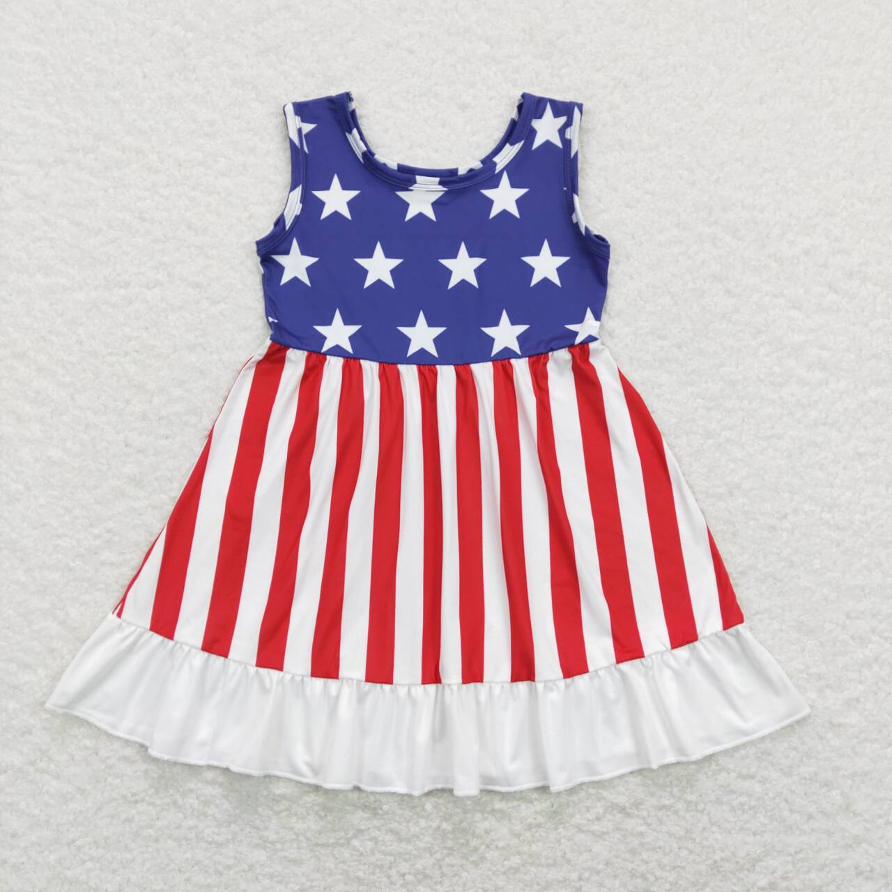 GSD0667 Stars Stripes Baby Girls 4th of July Sleeveless Dress