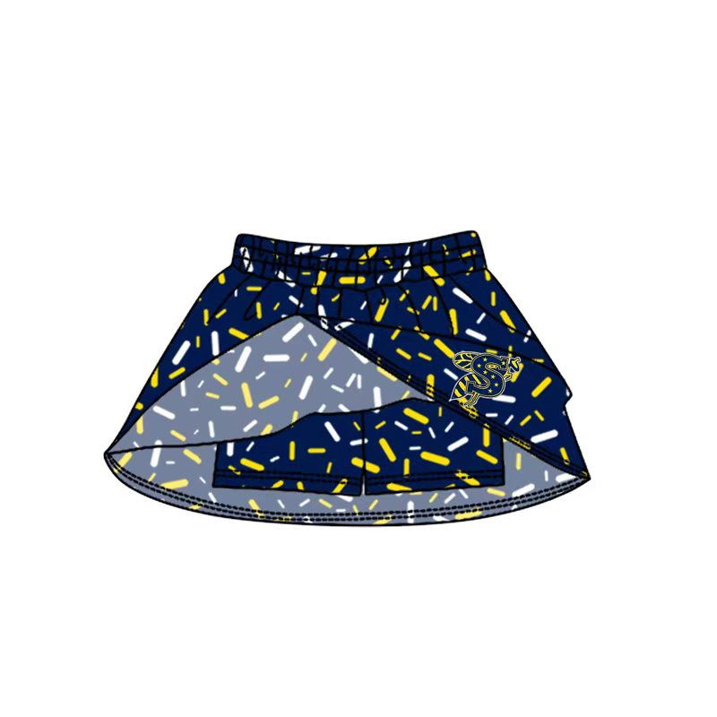 (Custom Design Preorder MOQ 5) Teams Stephenville Sprinkles Print Girls & Woman Bottom Skort