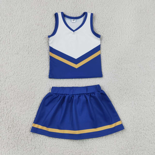 GSD4196 Girls Royalblue Golden Team Active Tank Top + Skort Outfit