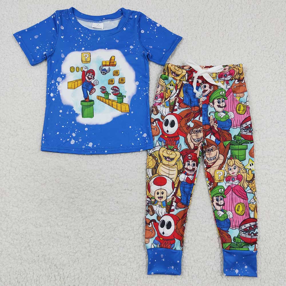 Baby Boys Cartoon Game Short Sleeve Pants Outfit