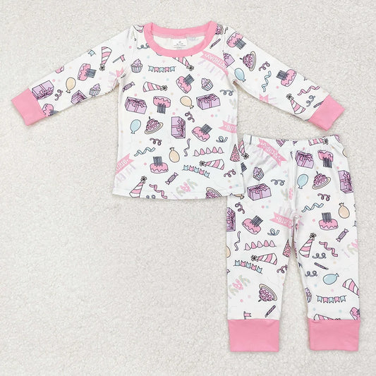 Sibling Baby Girls Boys Birthday Long Sleeve Pajama Set