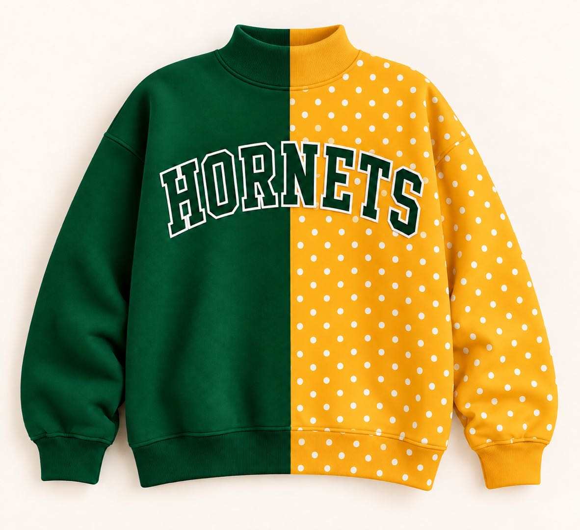 (Custom Design Preorder MOQ 5) Teams Hornets Green Polka Dot Top