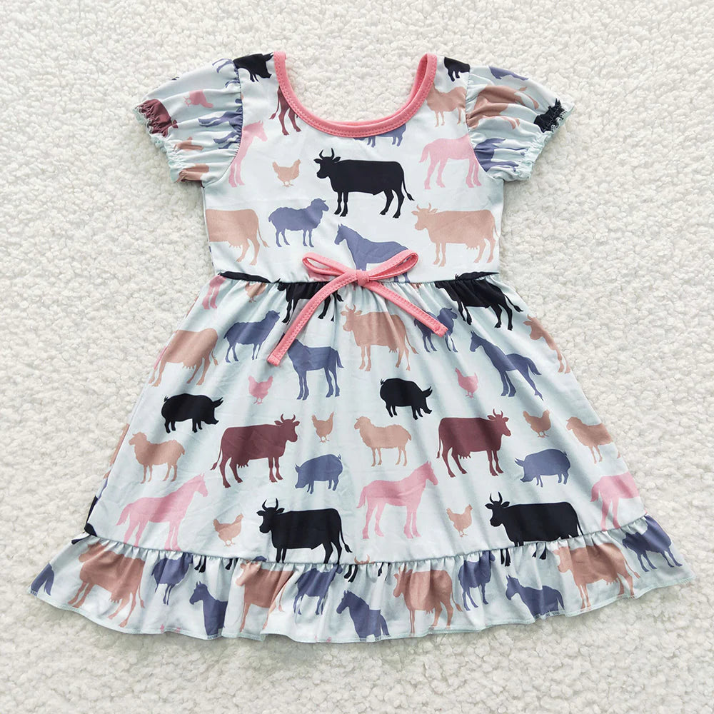 Baby Girls Animal Farm Knee Length Dresses 5.5