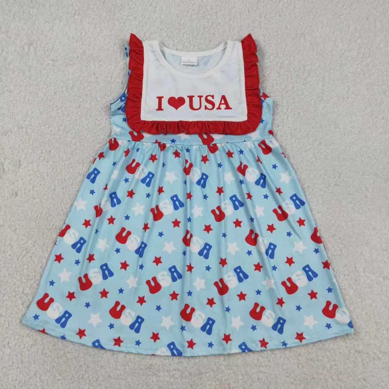 Sibling 4th of July Kids Clothes - "I ❤️ USA" Red White Blue Patriotic Collection