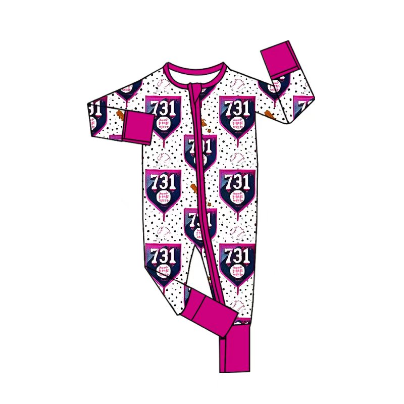 (Custom Design Preorder MOQ 5) Kids Girls 731 Zipper Romper