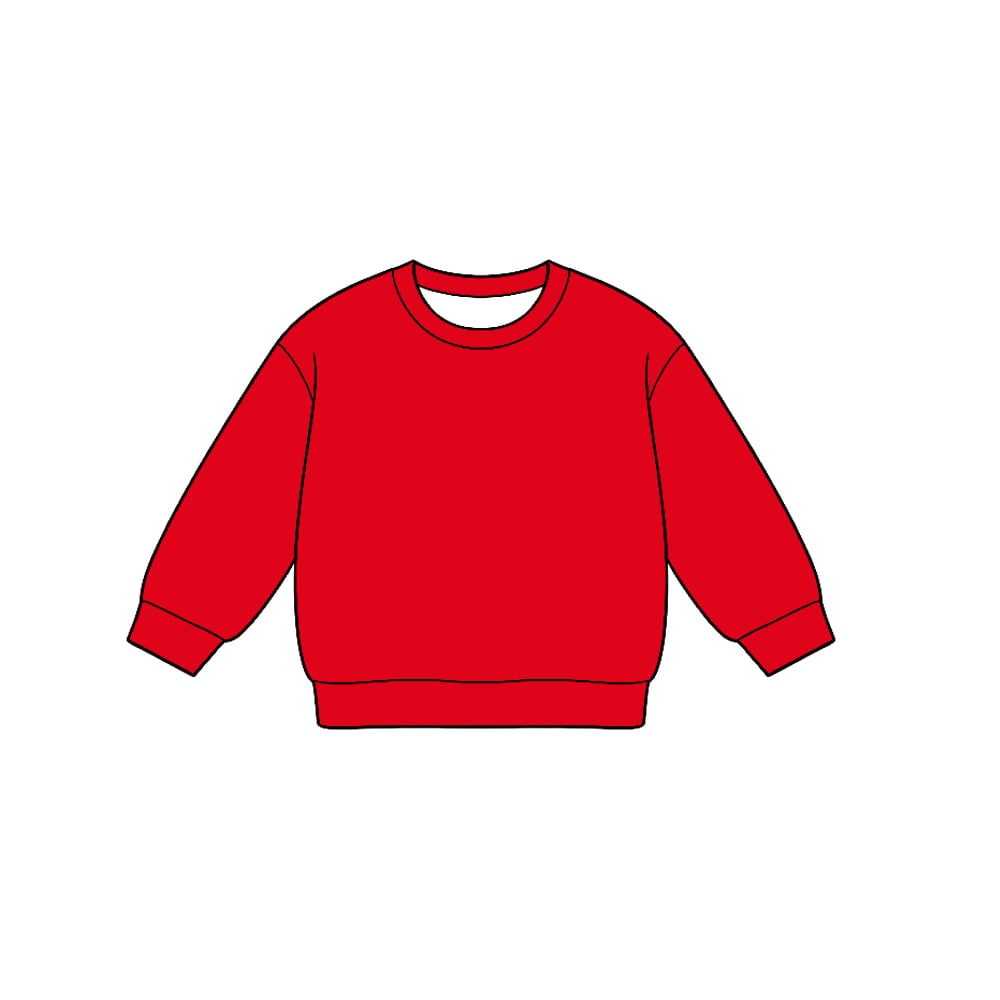 (Custom Design Preorder MOQ 5) Red Kids Long Sleeve Tee Shirts Top
