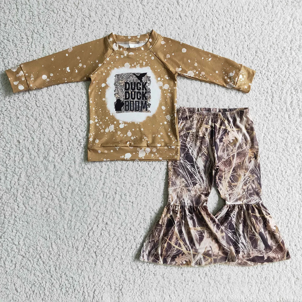 Baby Girls Duck Camo Bell Pants Clothes Sets