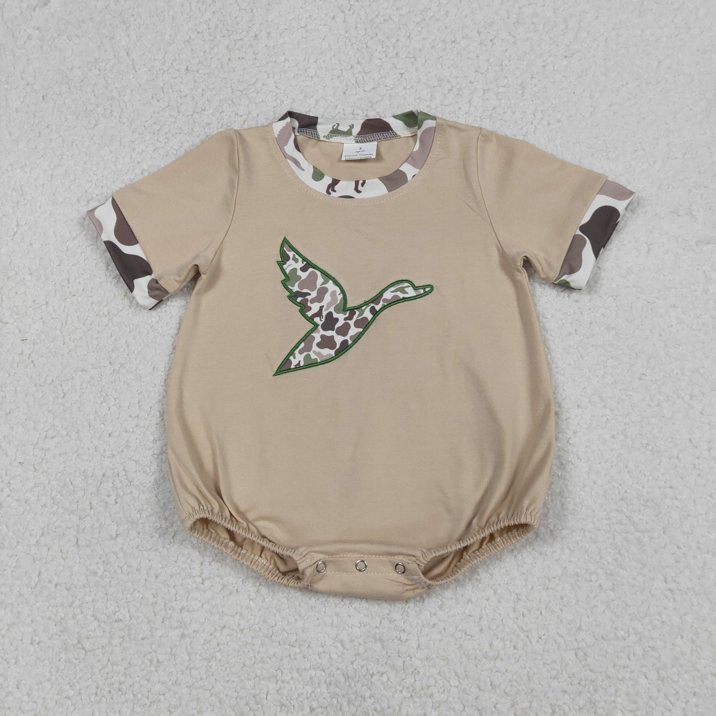 Sibling Baby Boys Embroidery Camo Ducks Hunting Top Shorts Hunting Clothes Set Rompers