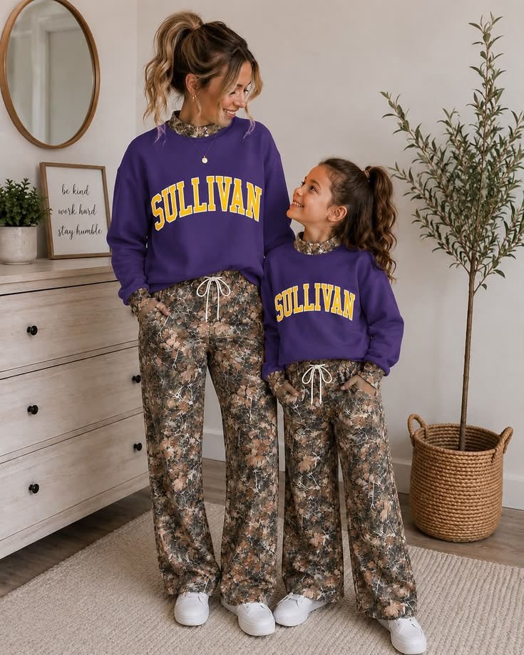 (Custom Design Preorder MOQ 5 Each) Teams SULLIVAN Mock Necks Top Camo Pants Girls & Woman Outfit
