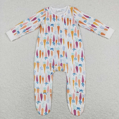 Sibling Baby Boys Carrots Easter Pajama Set Romper
