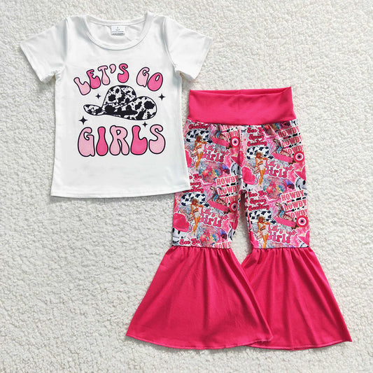 Baby Girls Let's Go Girls Western Bell Pants Clothes Sets