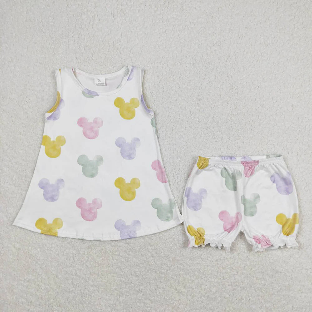 Baby Girls Cartoon Tunic Shorts Outfits Clothes Sets