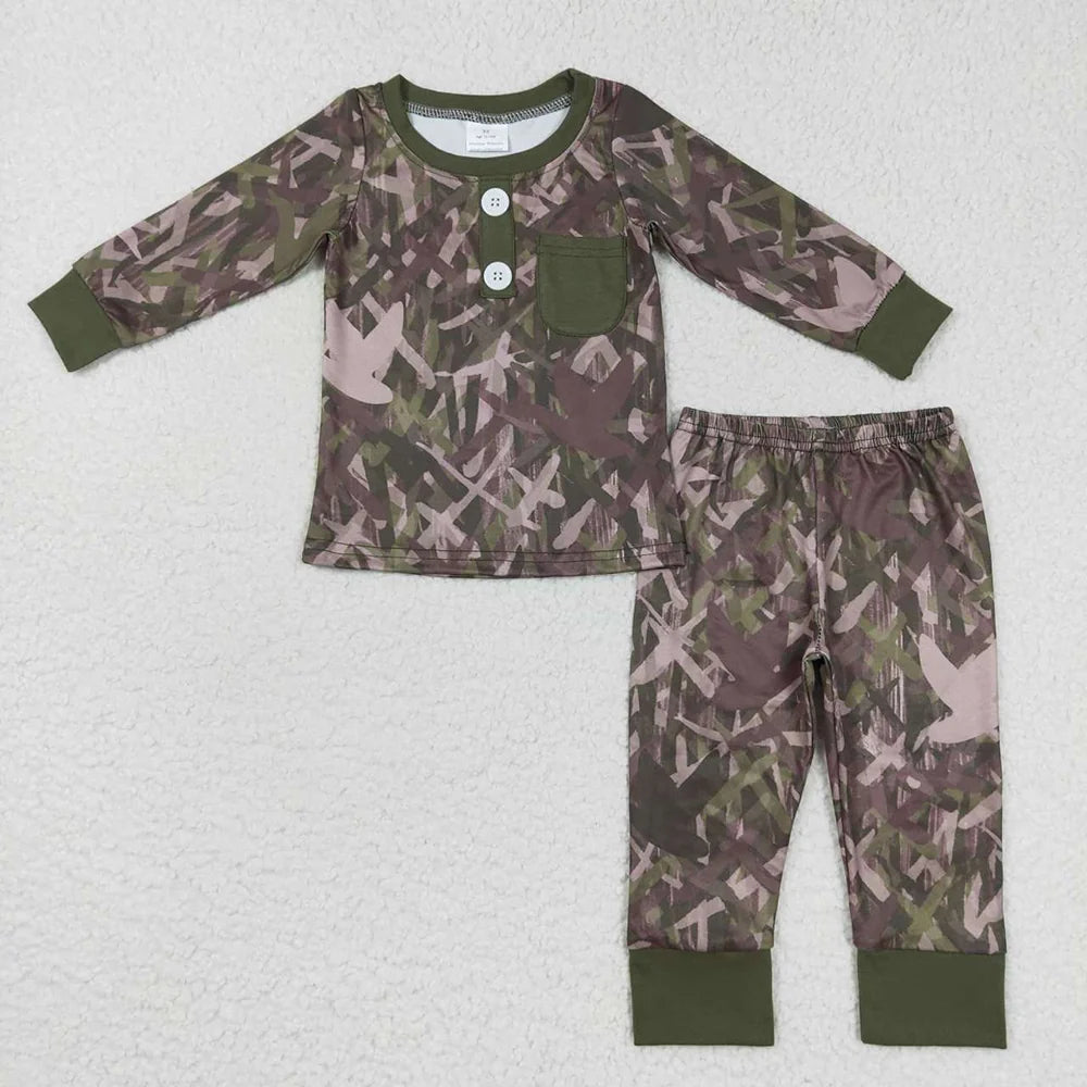 Baby Boys Hunting Camo Duck Long Sleeve Pajama Set