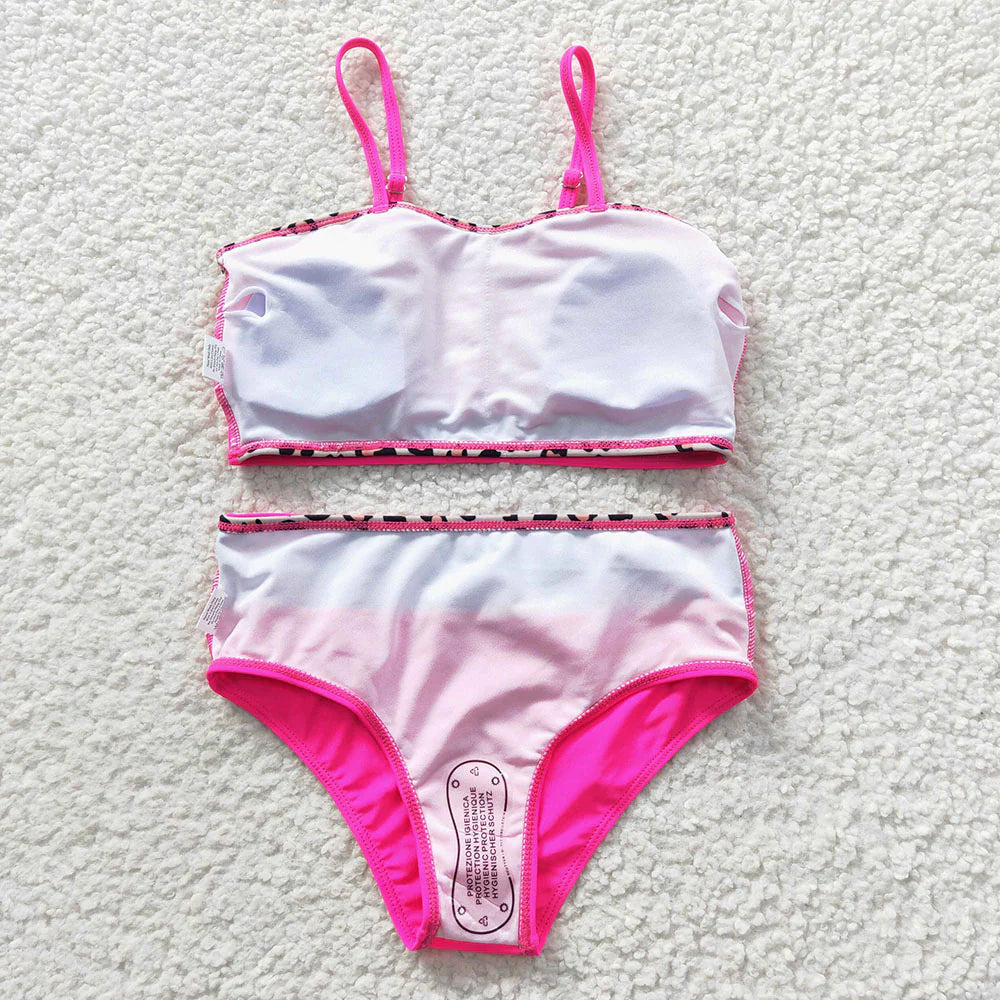Baby Girls Hotpink Leopard 2 pieces Swimsuits