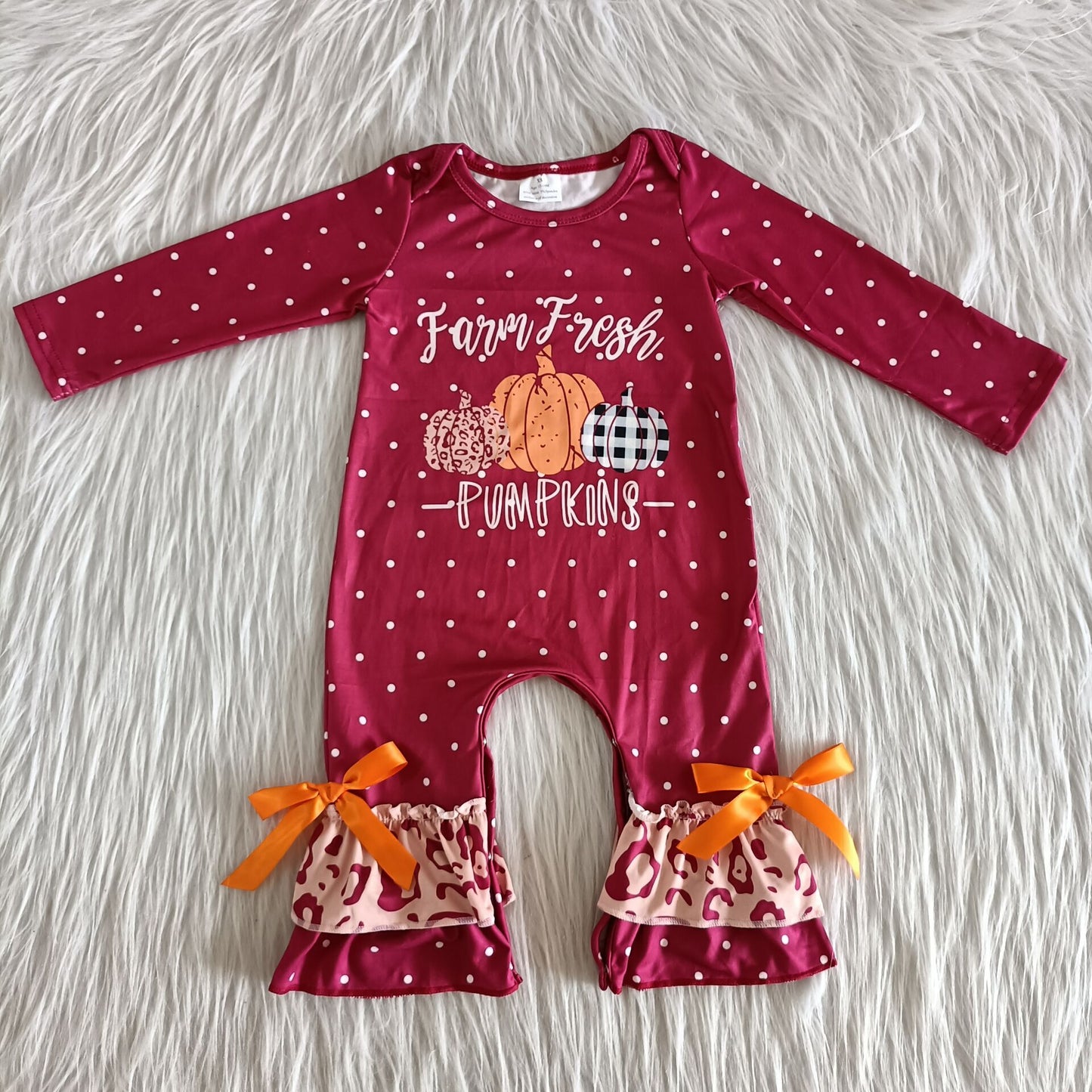 (Promotion) Baby girls pumpkin romper 6 A30-16