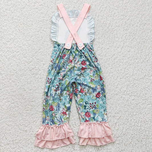 SR0164 Baby girls Easter Rabbit ruffle jumpsuits rompers