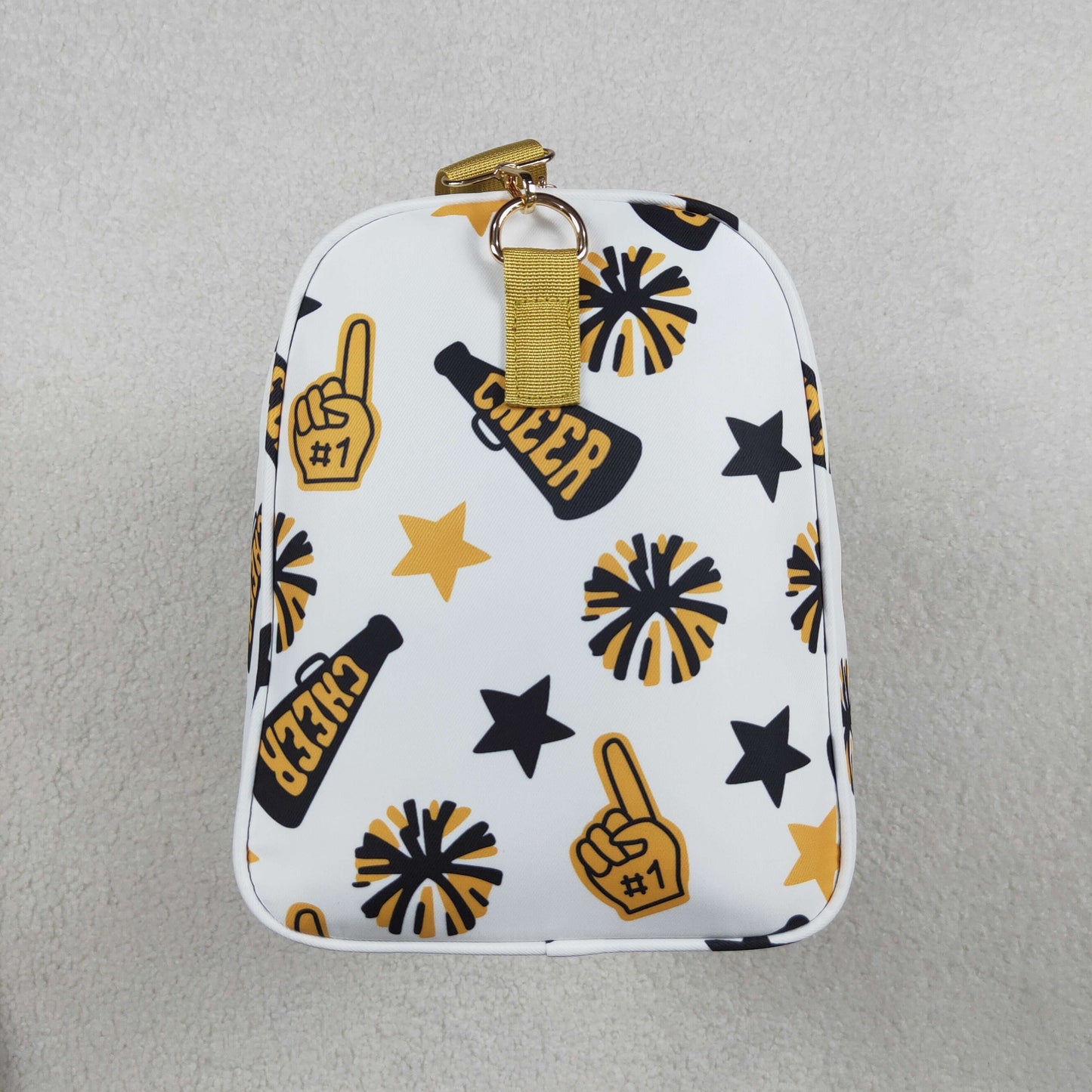 Adult Team Black Gold Cheer Fireworks Zipper Gym Bags