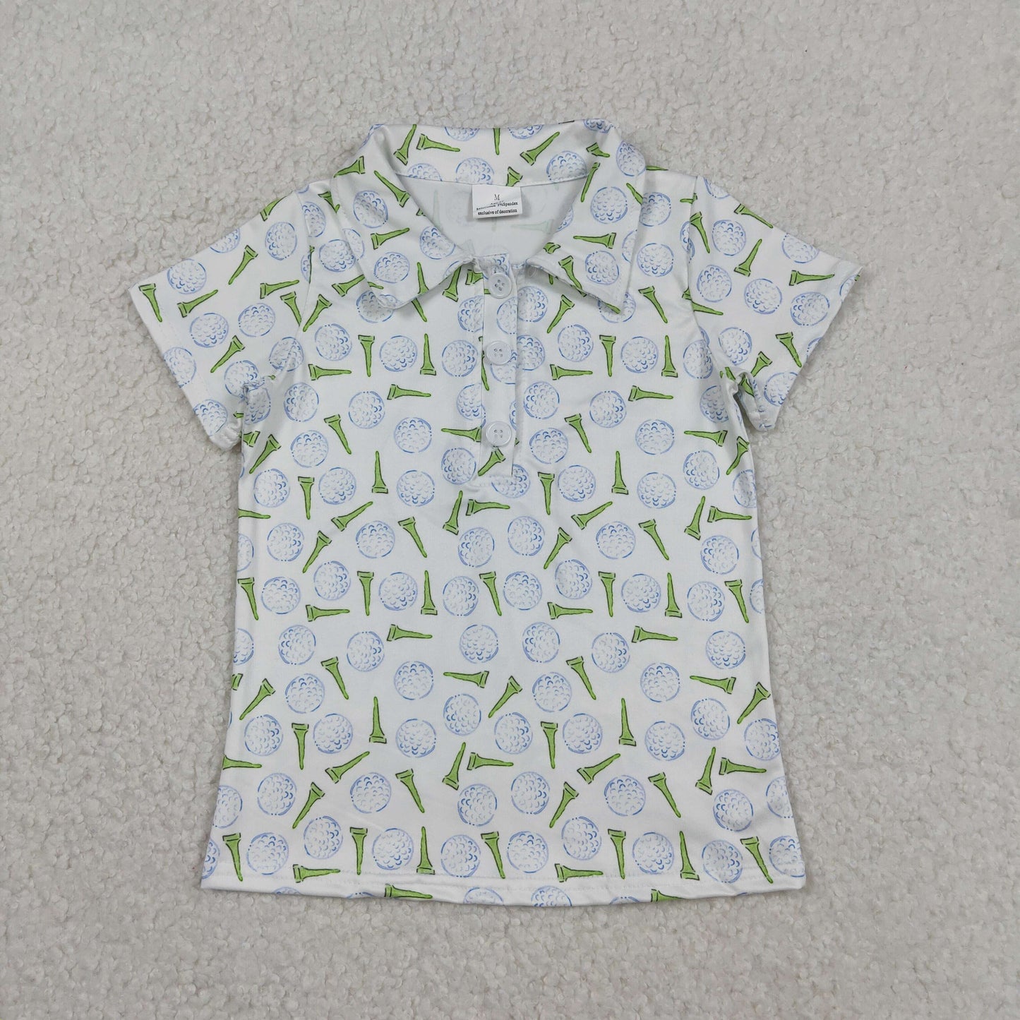Sibling Baby Boys Golf Flags Button Polo Shirts Top