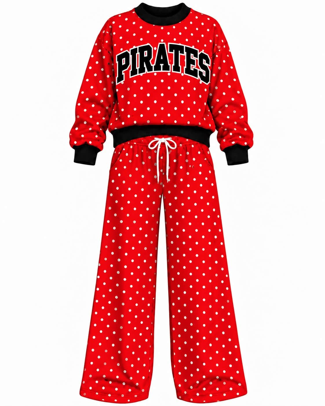 Preorder( 5  MOQ) Baby Girls Pirates Red Polka Dot Outfit