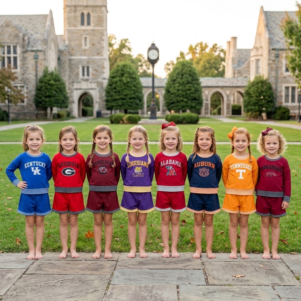 Sibling Kids Girls  Long Sleeve Top Eith Shorts  Vinyl Sport Team Outfit