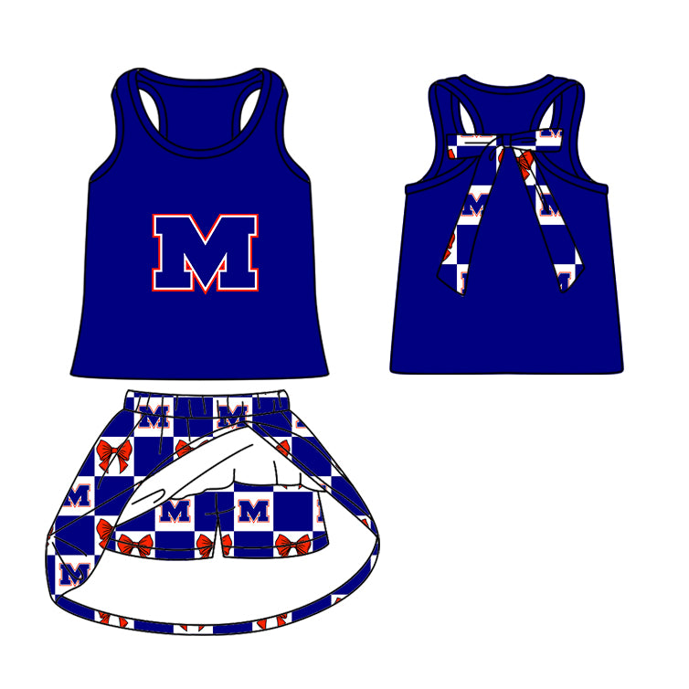 (Custom Design Preorder MOQ 5 Each Item) Teams Manvel Mavericks Blue Plaid Print Kids Clothes Sibling & Family Matching Styles