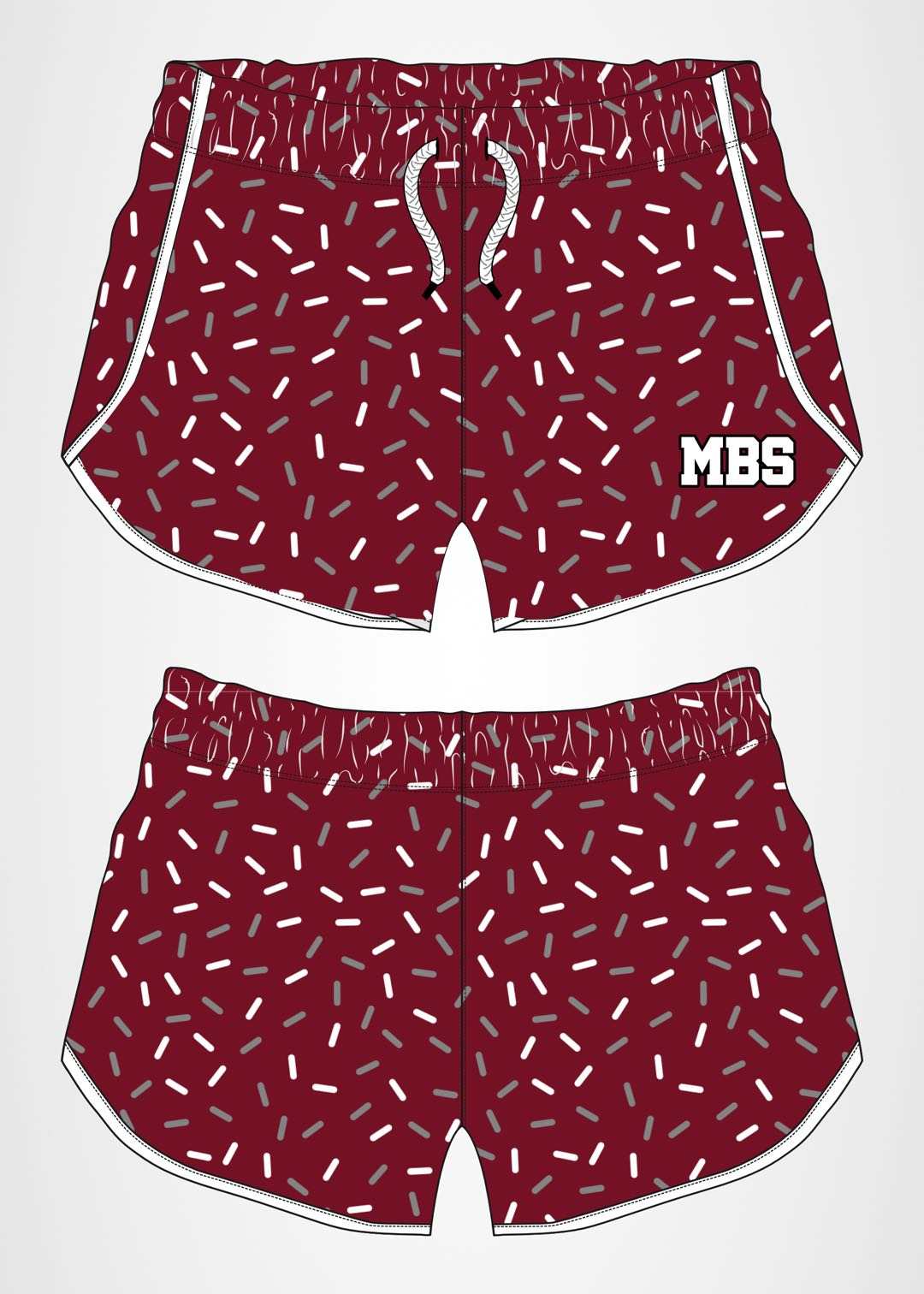 (Custom Design Preorder MOQ 5) Teams MBS Wine Sprinkles Baby Girls Summer Bottom Shorts