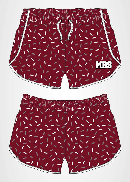 (Custom Design Preorder MOQ 5) Teams MBS Wine Sprinkles Baby Girls Summer Bottom Shorts