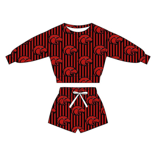 (Custom Design Preorder MOQ 5) Teams Cutter Morning Star Stripes Long Sleeve Top Pockets Shorts Mommy and Me Outfits