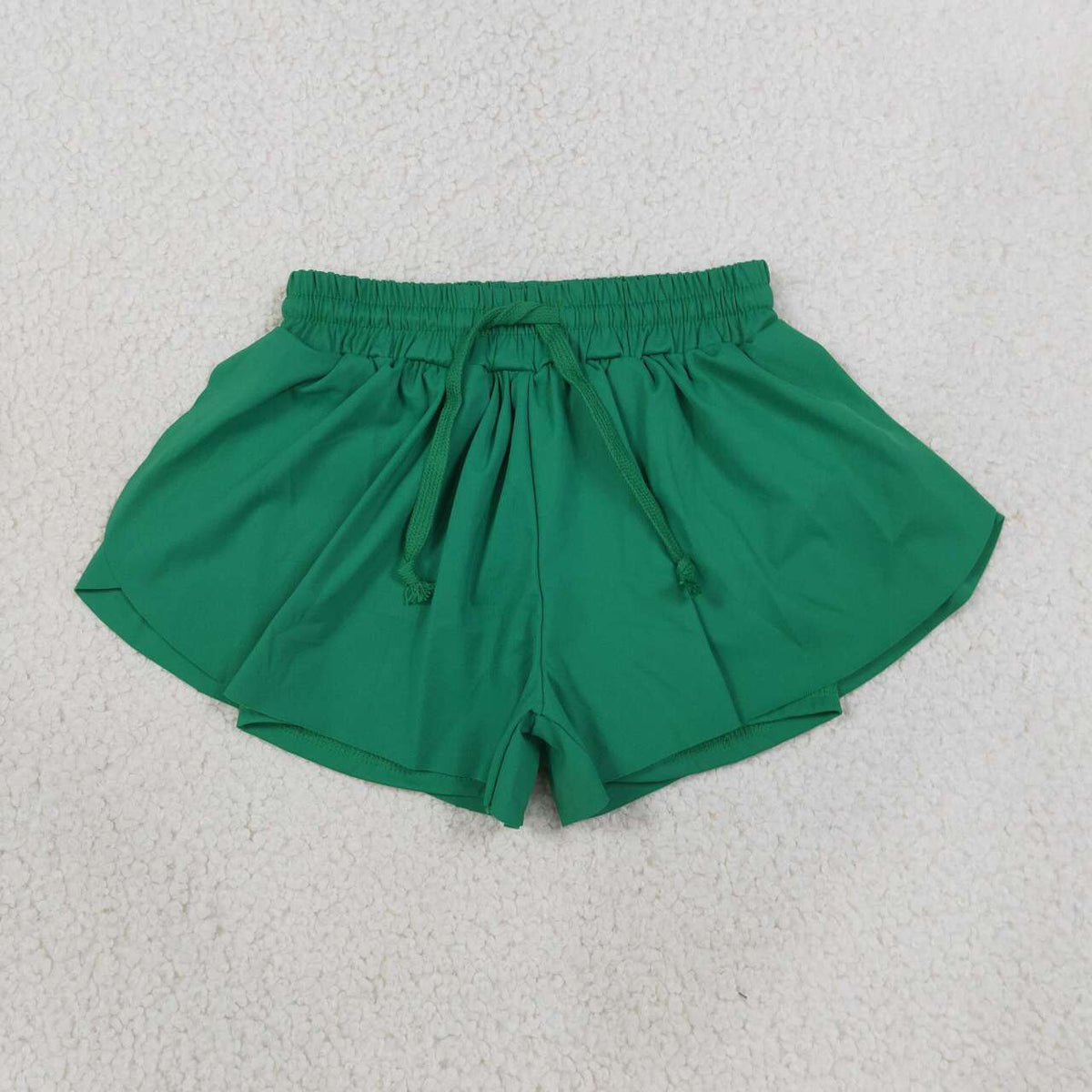 SS0938 Green Active Girls Summer Bottom Yoga Flutter Shorts