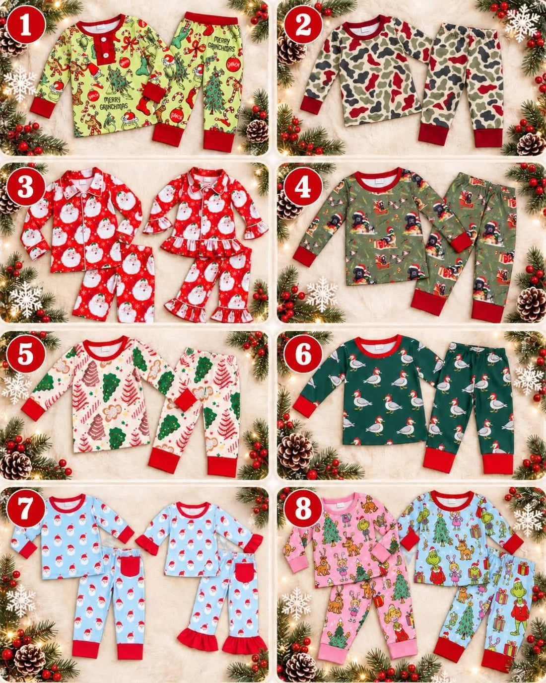 Sibling Toddler Girls Boys Christmas Long Sleeve Pajama Set