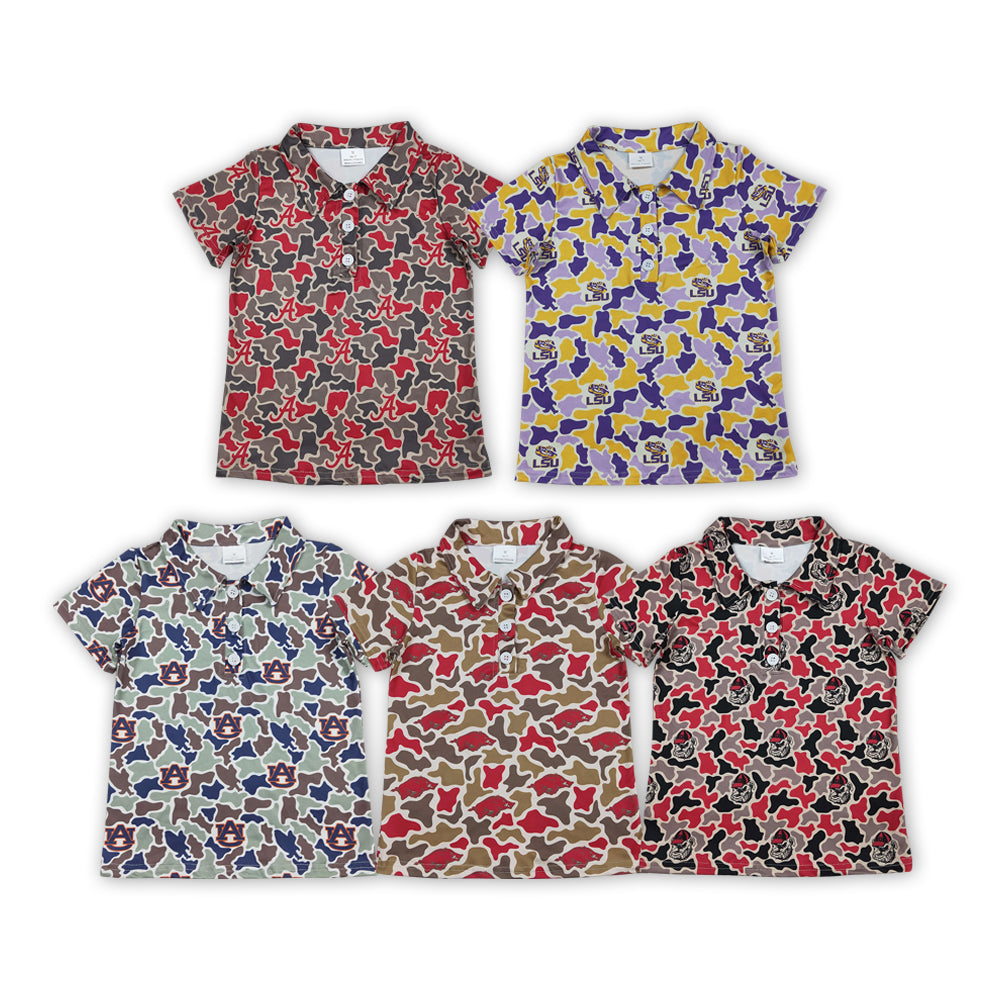 Sibling Baby Boys Sport Team Camo Short Sleeve Polo Shirt