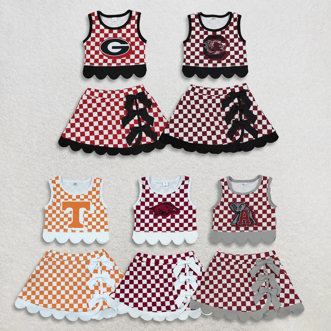 Sibling Kids Girls  Sport Team Scallop Tank Top Skort Active Outfit