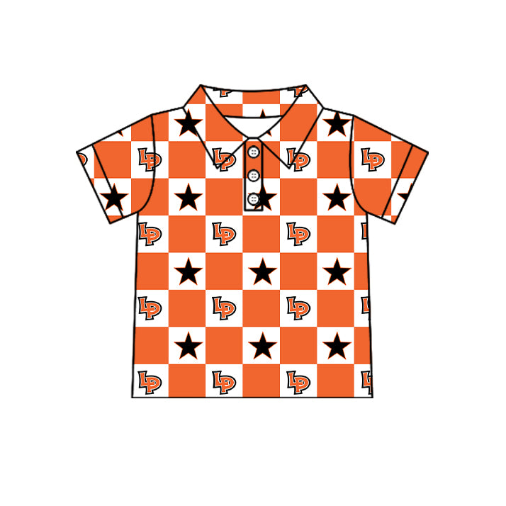 (Custom Design Preorder MOQ 5 Each Item) Teams La Porte Bulldogs Orange Plaid Print Kids Clothes Sibling & Family Matching Styles