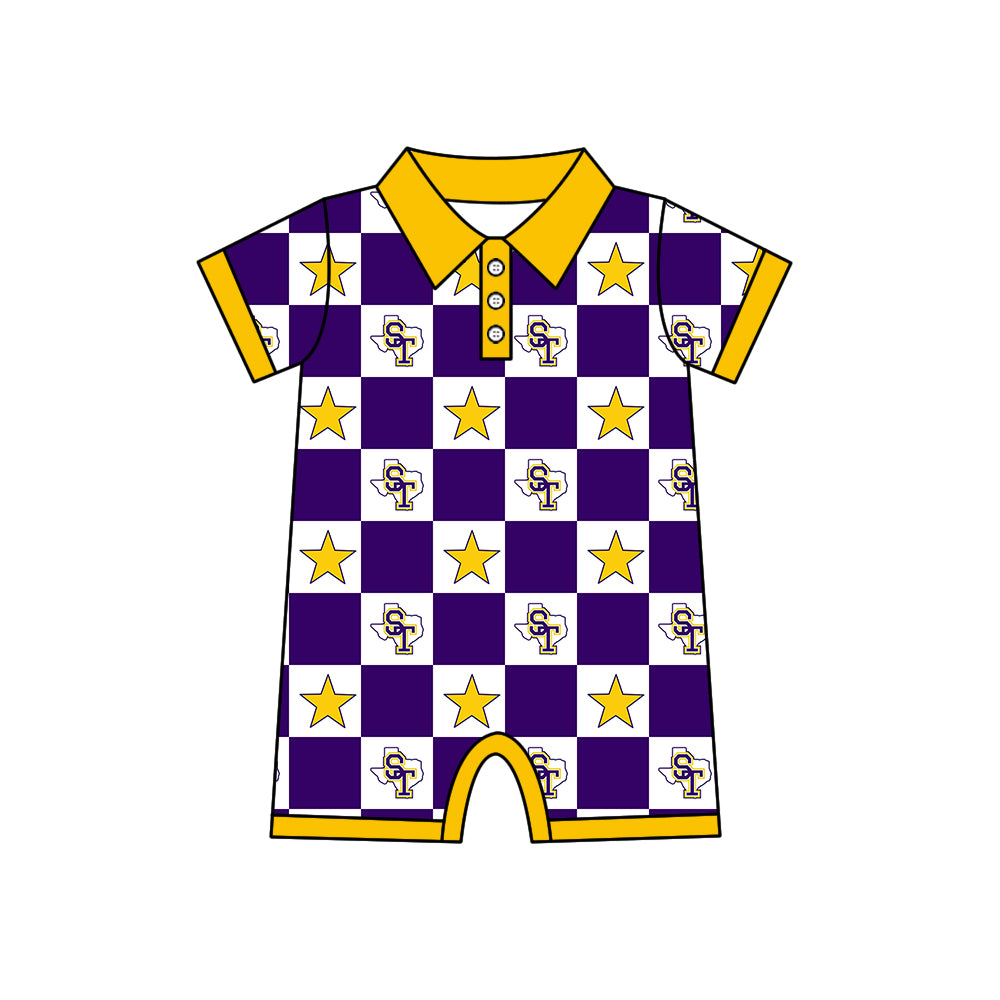 (Custom Design Preorder MOQ 5 Each Item) Teams Bobcats Bows Blue Plaid Print Kids Clothes Sibling & Family Matching Styles