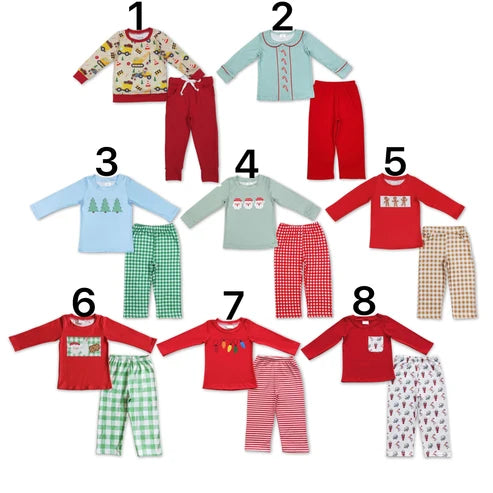 Sibling Baby Boys Christmas Long Sleeve Outfit